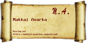 Makkai Avarka névjegykártya